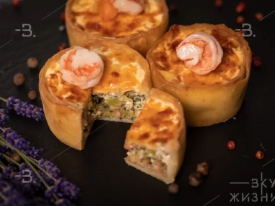 Мини-киш с креветками